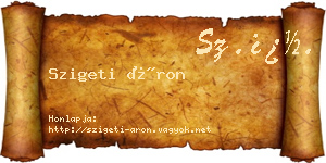 Szigeti Áron névjegykártya