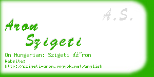 aron szigeti business card